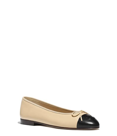 Ballet flats Lambskin Beige & Black .